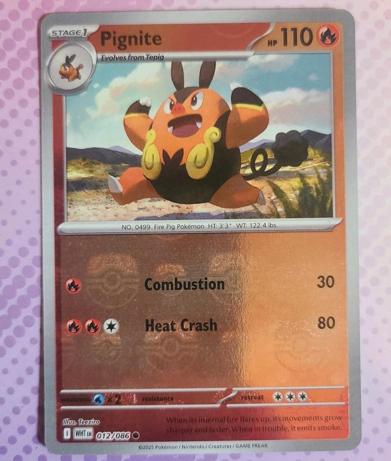 White Flare Pignite [Master-Ball] Pokémon card
